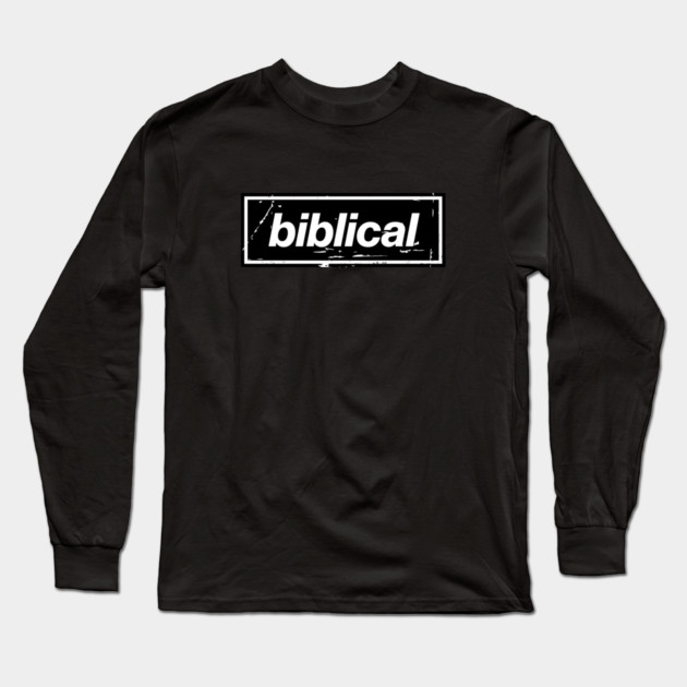 Biblical Oasis Mancunian Indie – Bold Positive Message Design Black Long Sleeve T-Shirt by Butter Creative