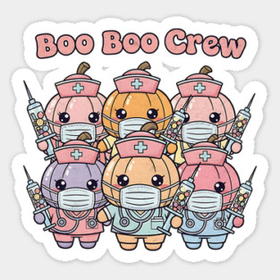 Boo Boo Crew Cute Pumpkin Nurses Sticker
