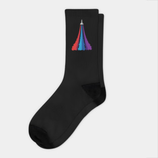 Colorful Space Shuttle Minimalist Design Socks