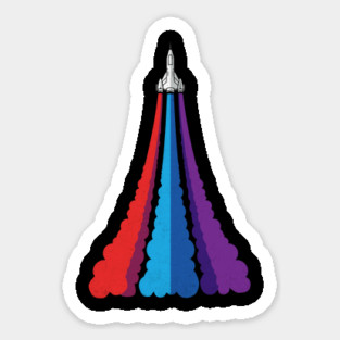 Colorful Space Shuttle Minimalist Design Magnet