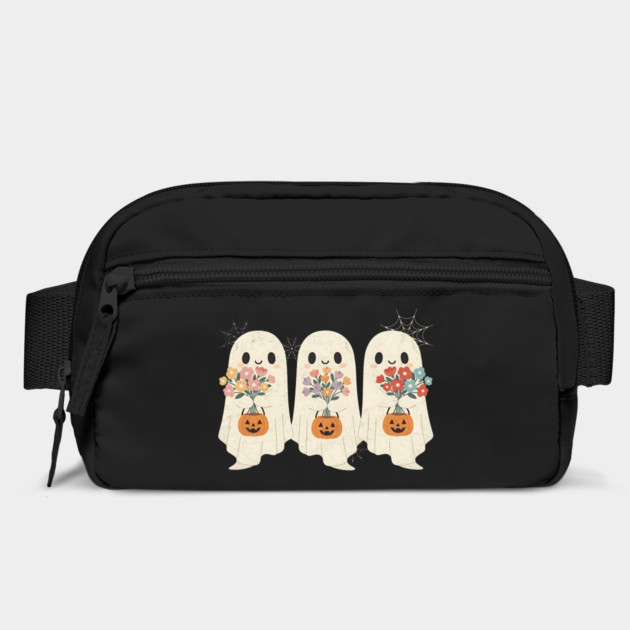 Cute Ghosts with Flowers in Pumpkin Basket by Designed By Marty