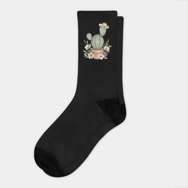 Boho Cactus Western Style Socks by Designed By Marty