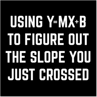 Using Y = Mx + b to Figure Out The Slope You Just Crossed Posters and Art