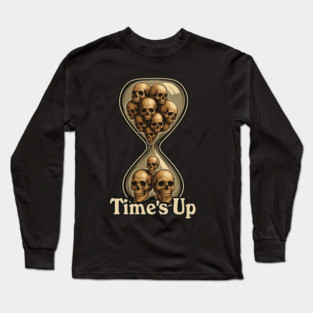Time's Up Skull Hourglass Long Sleeve T-Shirt