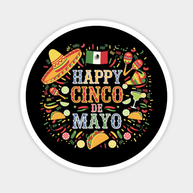 Happy Cinco de Mayo Party Design – Mexican Flag & Festive Magnet by ism's Store