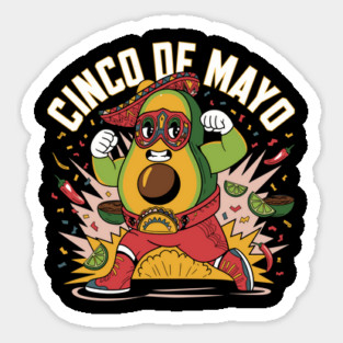 Funny Avocado Wrestler Design Cinco de Mayo Costume Men Women Magnet