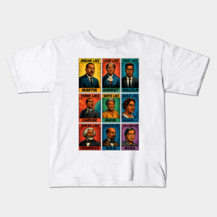Icons of Black History, Civil Rights Heroes Kids T-Shirt
