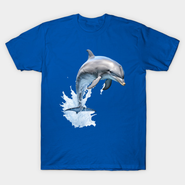 Watercolor Dolphin Splash – Ocean Lover Gift T-Shirt by Kathy Hawke