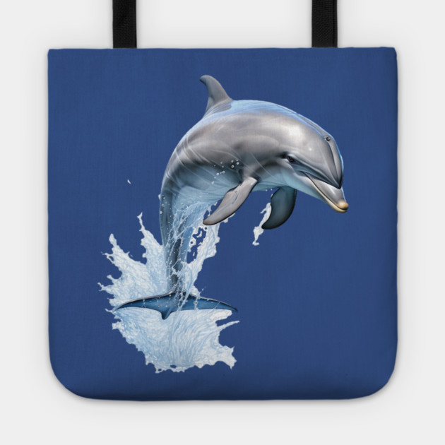 Watercolor Dolphin Splash – Ocean Lover Gift Tote by Kathy Hawke