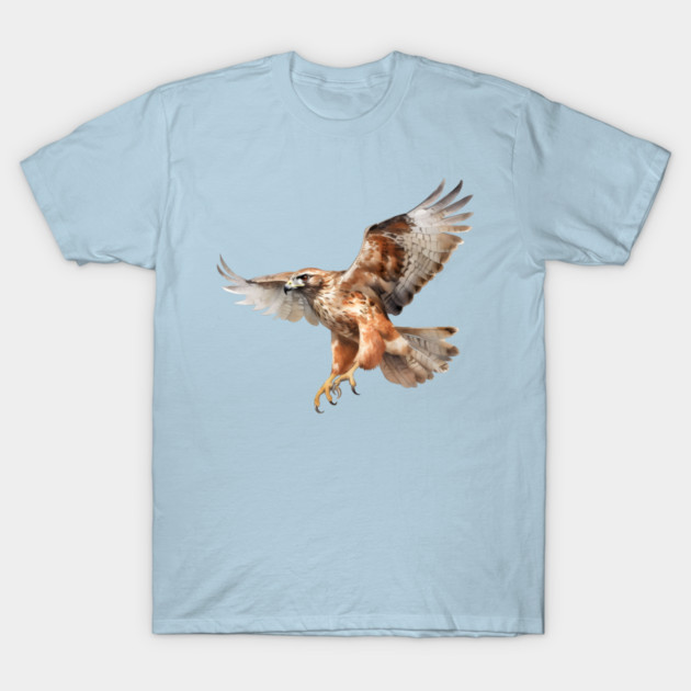 Watercolor Red Tail Hawk – Birdwatcher Nature T-Shirt by Kathy Hawke