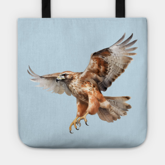 Watercolor Red Tail Hawk – Birdwatcher Nature Tote by Kathy Hawke