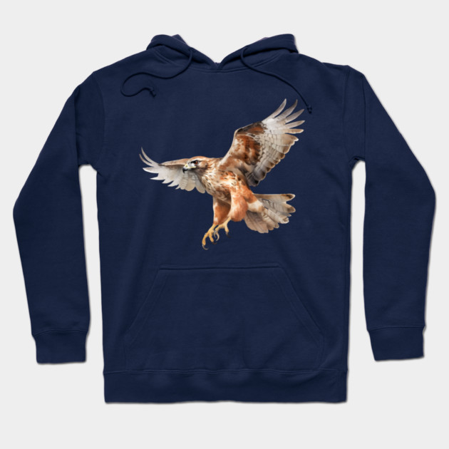 Watercolor Red Tail Hawk – Birdwatcher Nature Hoodie by Kathy Hawke