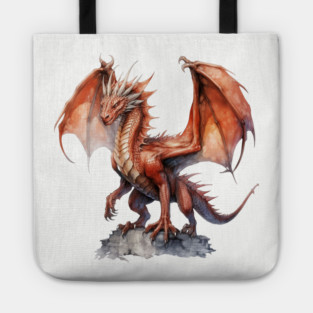 Red Dragon – Fantasy Fire-Breathing Beast Art Tote