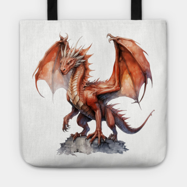 Red Dragon – Fantasy Fire-Breathing Beast Art Tote by Kathy Hawke
