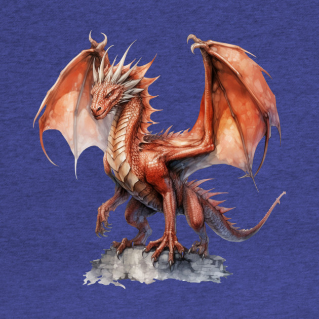 Red Dragon – Fantasy Fire-Breathing Beast Art by Kathy Hawke
