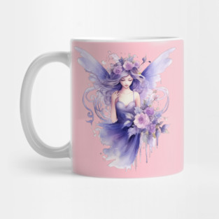 Purple Fairy – Magical Fantasy Flower Art Mug