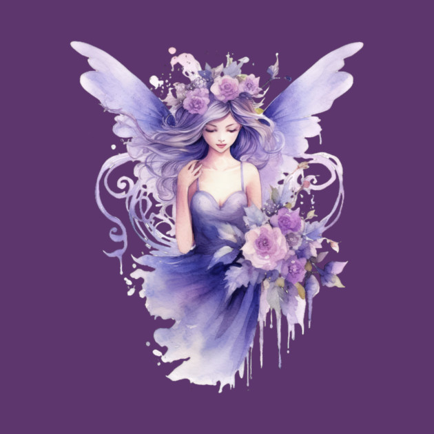 Purple Fairy – Magical Fantasy Flower Art by Kathy Hawke