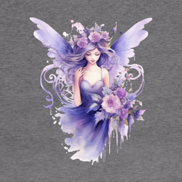 Purple Fairy – Magical Fantasy Flower Art by Kathy Hawke