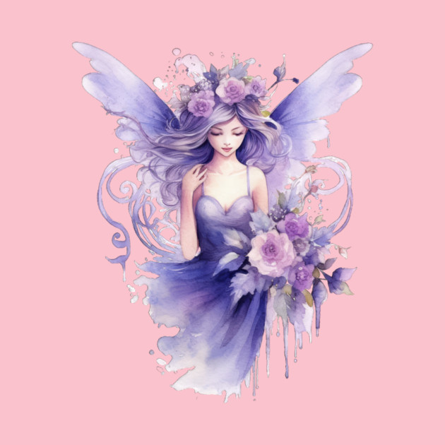 Purple Fairy – Magical Fantasy Flower Art by Kathy Hawke