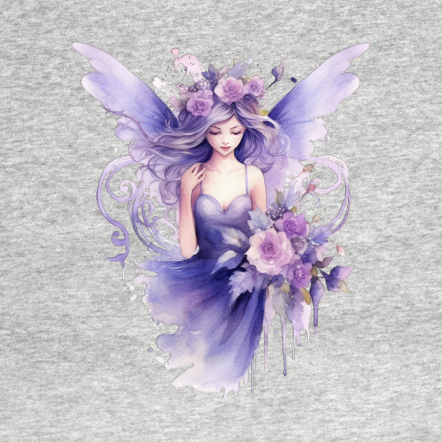 Purple Fairy – Magical Fantasy Flower Art by Kathy Hawke