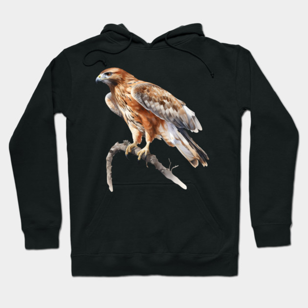 Majestic Hawk – Realistic Bird of Prey Design Hoodie by Kathy Hawke
