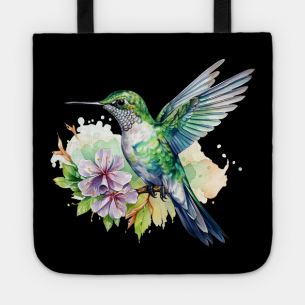 Hummingbird Flower – Colorful Nature Art Tote by Kathy Hawke