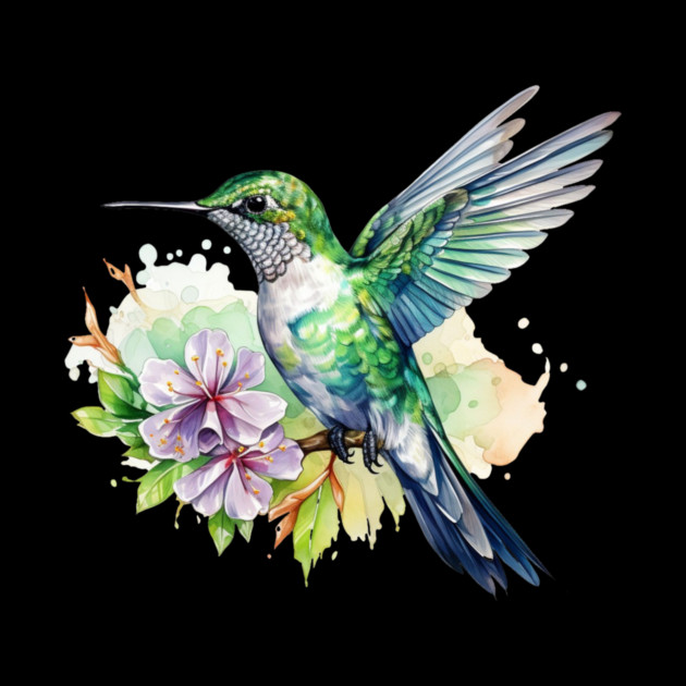 Hummingbird Flower – Colorful Nature Art by Kathy Hawke