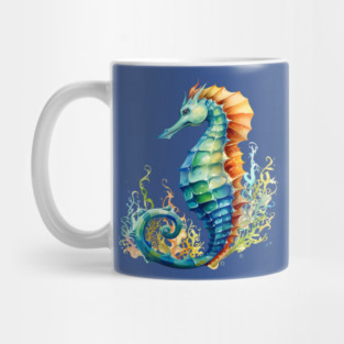 Colorful Seahorse – Ocean Rainbow Marine Art Mug
