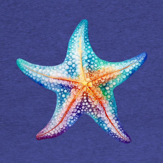 Rainbow Starfish – Colorful Ocean Beach Art by Kathy Hawke