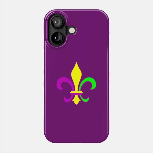Mardi Gras Fleur-de-Lis – Carnival Parade Symbol, Purple Gold Green Design Phone Case by DonWillisJrArt