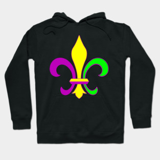 Mardi Gras Fleur-de-Lis – Carnival Parade Symbol, Purple Gold Green Design Hoodie