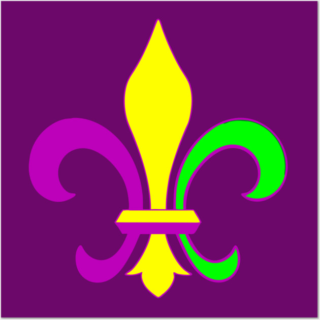 Mardi Gras Fleur-de-Lis – Carnival Parade Symbol, Purple Gold Green Design Wall Art by DonWillisJrArt