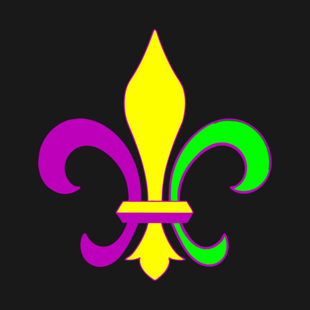 Mardi Gras Fleur-de-Lis – Carnival Parade Symbol, Purple Gold Green Design by DonWillisJrArt