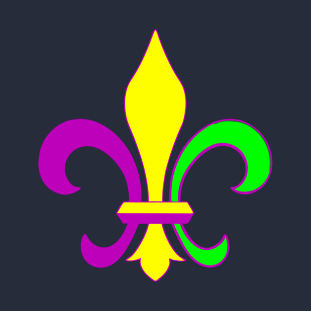 Mardi Gras Fleur-de-Lis – Carnival Parade Symbol, Purple Gold Green Design by DonWillisJrArt