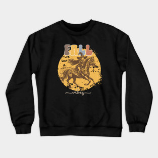 Halloween Horse Girl Vibes Crewneck Sweatshirt