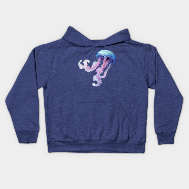 Colorful Jellyfish – Ocean Sea Life Art Kids Hoodie by Kathy Hawke