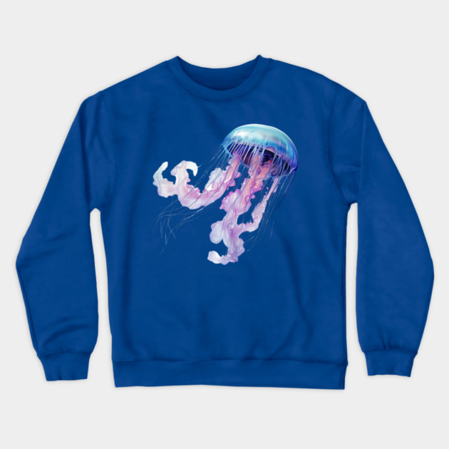 Colorful Jellyfish – Ocean Sea Life Art Crewneck Sweatshirt by Kathy Hawke