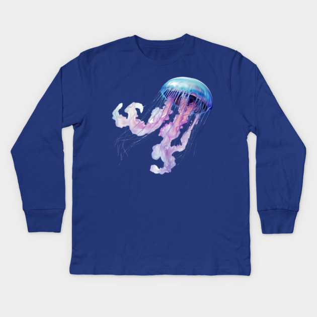 Colorful Jellyfish – Ocean Sea Life Art Kids Long Sleeve T-Shirt by Kathy Hawke