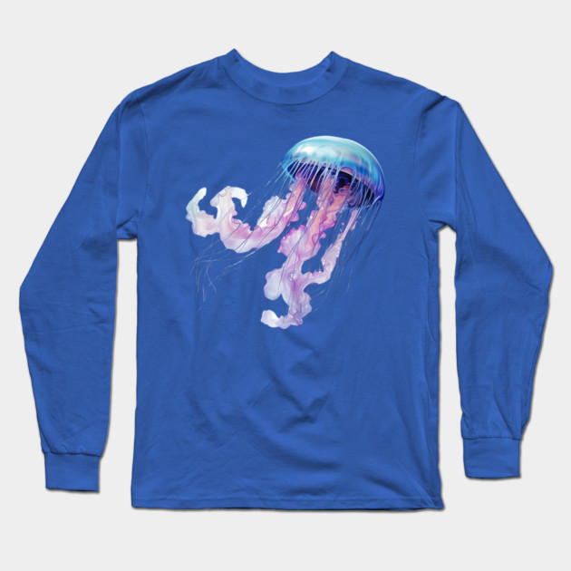 Colorful Jellyfish – Ocean Sea Life Art Long Sleeve T-Shirt by Kathy Hawke