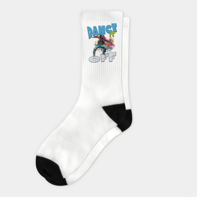 Dance It Off – Colorful Hip Hop Streetwear Socks by Kathy Hawke