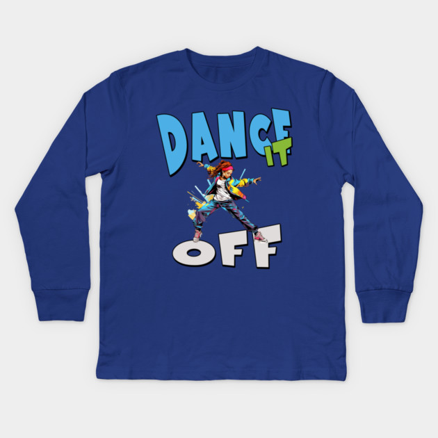 Dance It Off – Colorful Hip Hop Streetwear Kids Long Sleeve T-Shirt by Kathy Hawke