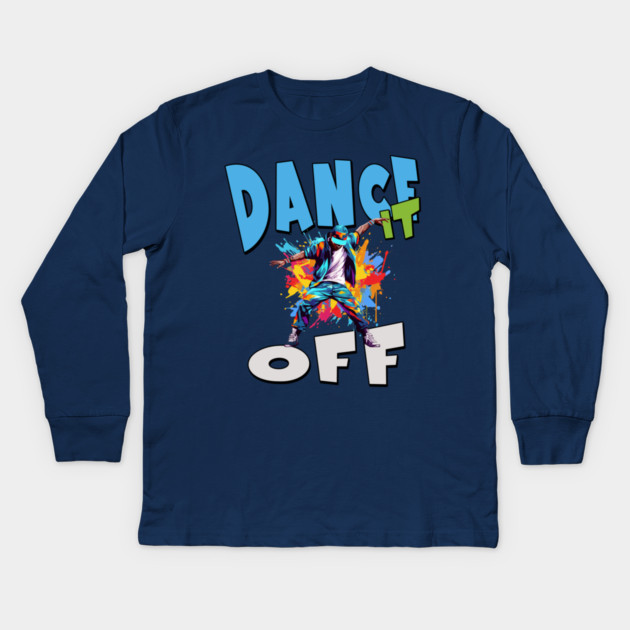 Dance It Off – Colorful Hip Hop Streetwear Kids Long Sleeve T-Shirt by Kathy Hawke