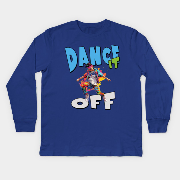 Dance It Off – Colorful Hip Hop Streetwear Kids Long Sleeve T-Shirt by Kathy Hawke