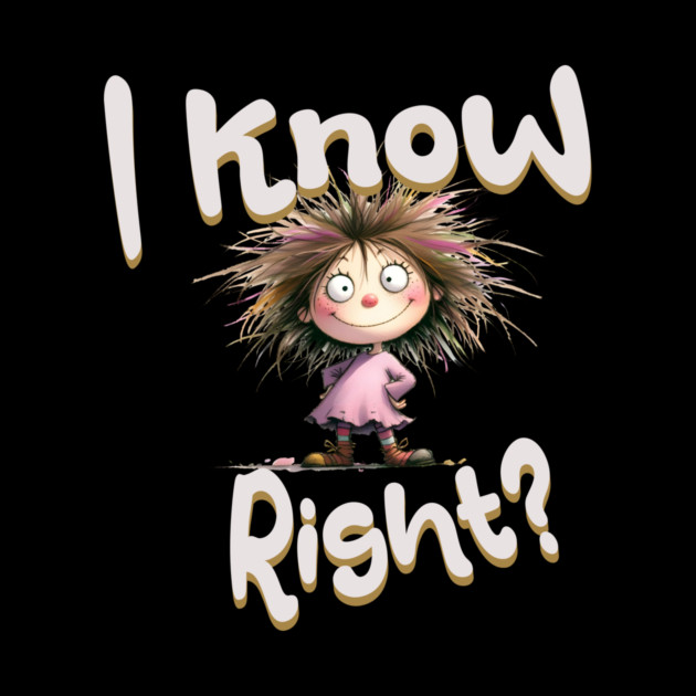 Funny Cartoon Girl – I Know Right Graphic by Kathy Hawke