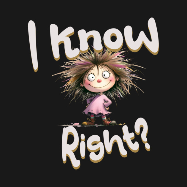 Funny Cartoon Girl – I Know Right Graphic by Kathy Hawke