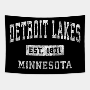 Detroit Lakes Minnesota MN Vintage Established Sports Tapestry