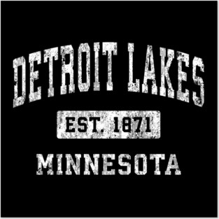 Detroit Lakes Minnesota MN Vintage Established Sports Posters and Art