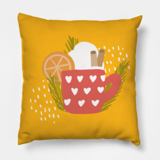 Cozy Fall Drinks Pillow
