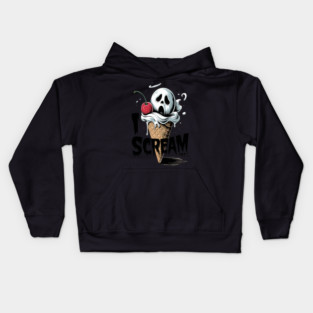 Spooky scream ghost mask Kids Hoodie