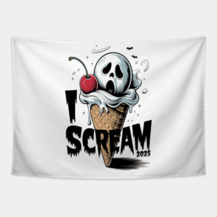 Spooky scream ghost mask Tapestry